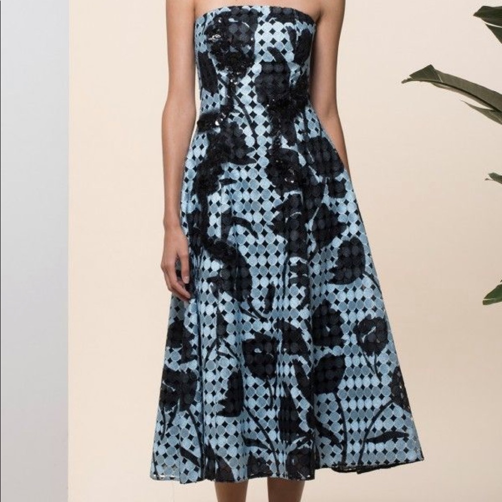 Sachin and Babi Nelsis Strapless Floral Dress